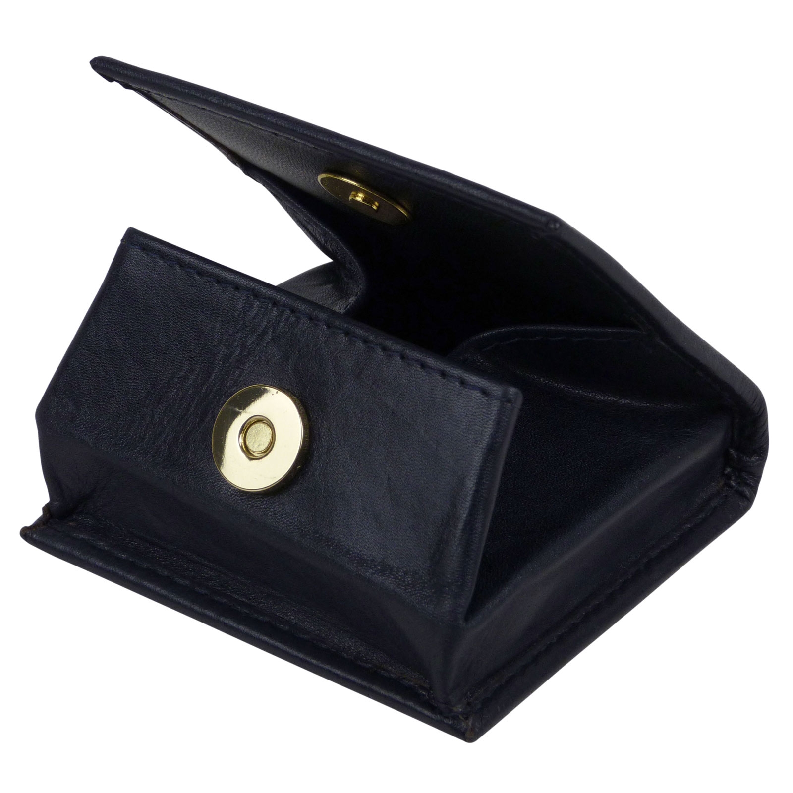 Black Genuine Leather Mens Coin Purse Change Holder Front Pocket Key Ring |  eBay