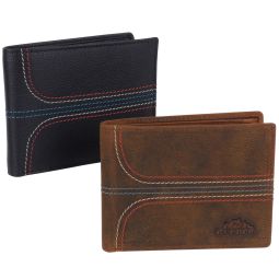 Oakridge Leather Men’s Retro Vintage Bi-Fold Flip-Up Wallet 