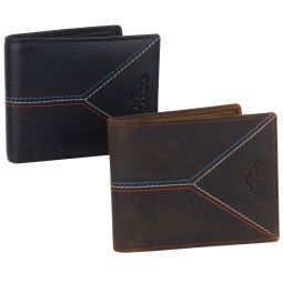 Oakridge Leather Men’s Retro Vintage Bi-Fold Swing-Flip Wallet 