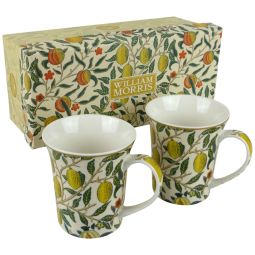 William Morris Fruits Set of 2 China Mugs in Presentation Box 260ml 9 fl oz Capacity