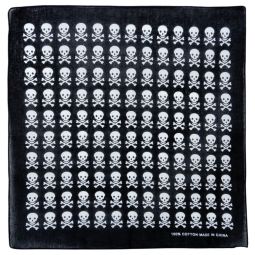 Pickled Moon Skulls Bandana Cotton Black