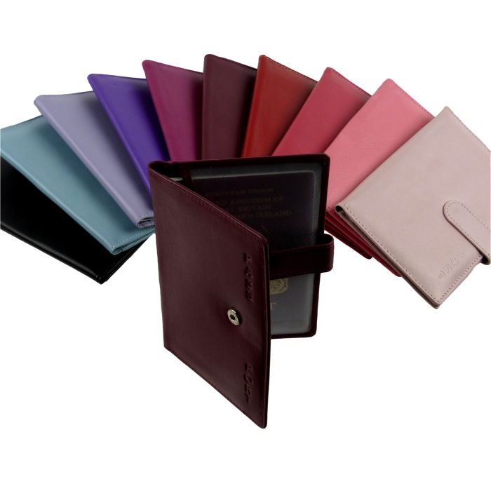 Ladies leather passport holder best sale