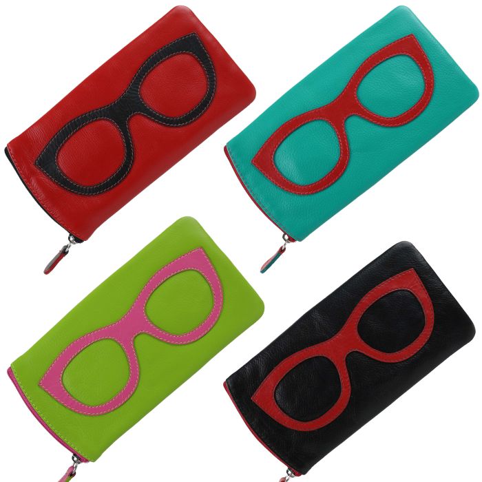 Ladies Leather Colourful Glasses Case by Ili New York Specticles Sun Summer