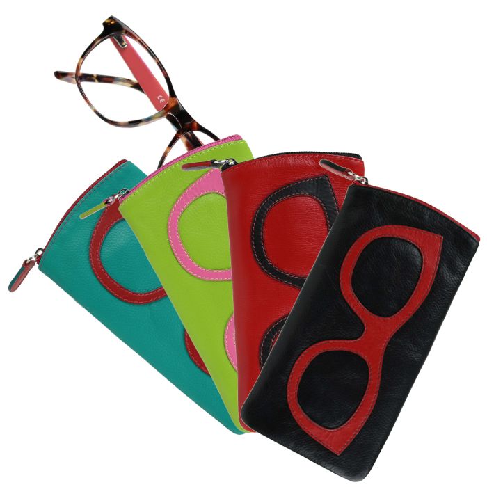 Ladies Leather Colourful Glasses Case by Ili New York Specticles Sun Summer