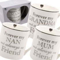 Heart To Home White China Mug Cup 3 Designs Nan Grandma Mum L&P