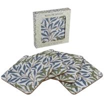 William Morris Set of 4 Coasters Willow Bough Design 