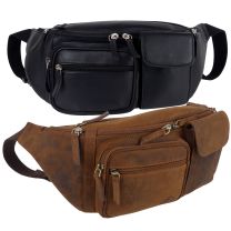 Oakridge Leather Mens 8 Pocket Large Bumbag/Fanny Pack