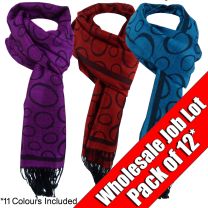 Wholesale pack of 12 Scarfs Circular Design