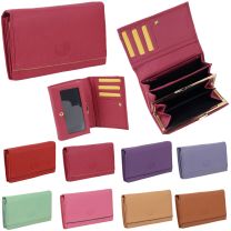 London Leather Goods Ladies Flap Over Purse/Wallet