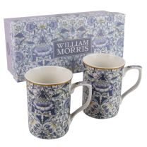 Set of 2 China William Morris Mugs Lodden Design Gift Box