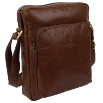 Underwood & Tanner Mens Brown Compact Leather Cross Body Bag