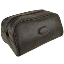 Mens Faux Leather Washbag by RED X Travel Toiletries Vegan Classic Brown