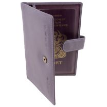 Mens Ladies Leather Passport Holder Document Travel Wallet by Golunski (Lilac)