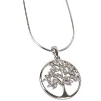 Ladies Tree of Life Crystal Pendant with Chain 