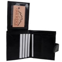 Mens Soft Nappa Leather Quality Wallet by Oakridge with Tabbed Coin Section Black Gents