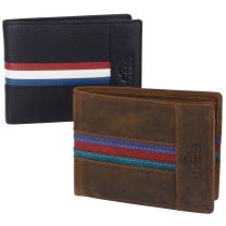 Oakridge Leather Men’s Tri-Fold Wallet Racing Stripes 