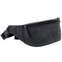 Oakridge Leather Mens Single Pocket Bumbag/Fanny Pack-Black