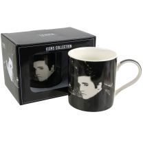 Elvis Presley Mug Cup King Rock and Roll Legend Icon New York Black and White 