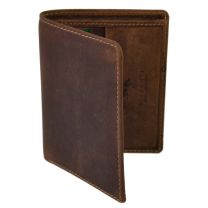 Mens Compact Leather Shirt Wallet by Visconti; Hunter Range (Oiled Tan)