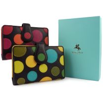 Ladies Leather Polka Purse Wallet by Visconti Gift Boxed Spotted Design