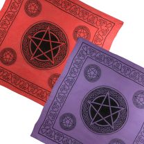 Pickled Moon Pentagram Wall Hanging Altar Cloth Scarf Lightweight Cotton