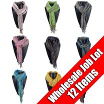 Wholesale pack of 12 Ladies Scarfs/Wraps