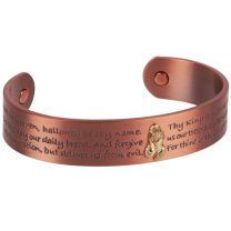 SISTO-X Magnetic Therapy Copper Bracelet Cuff Bangle Lord’s Prayer