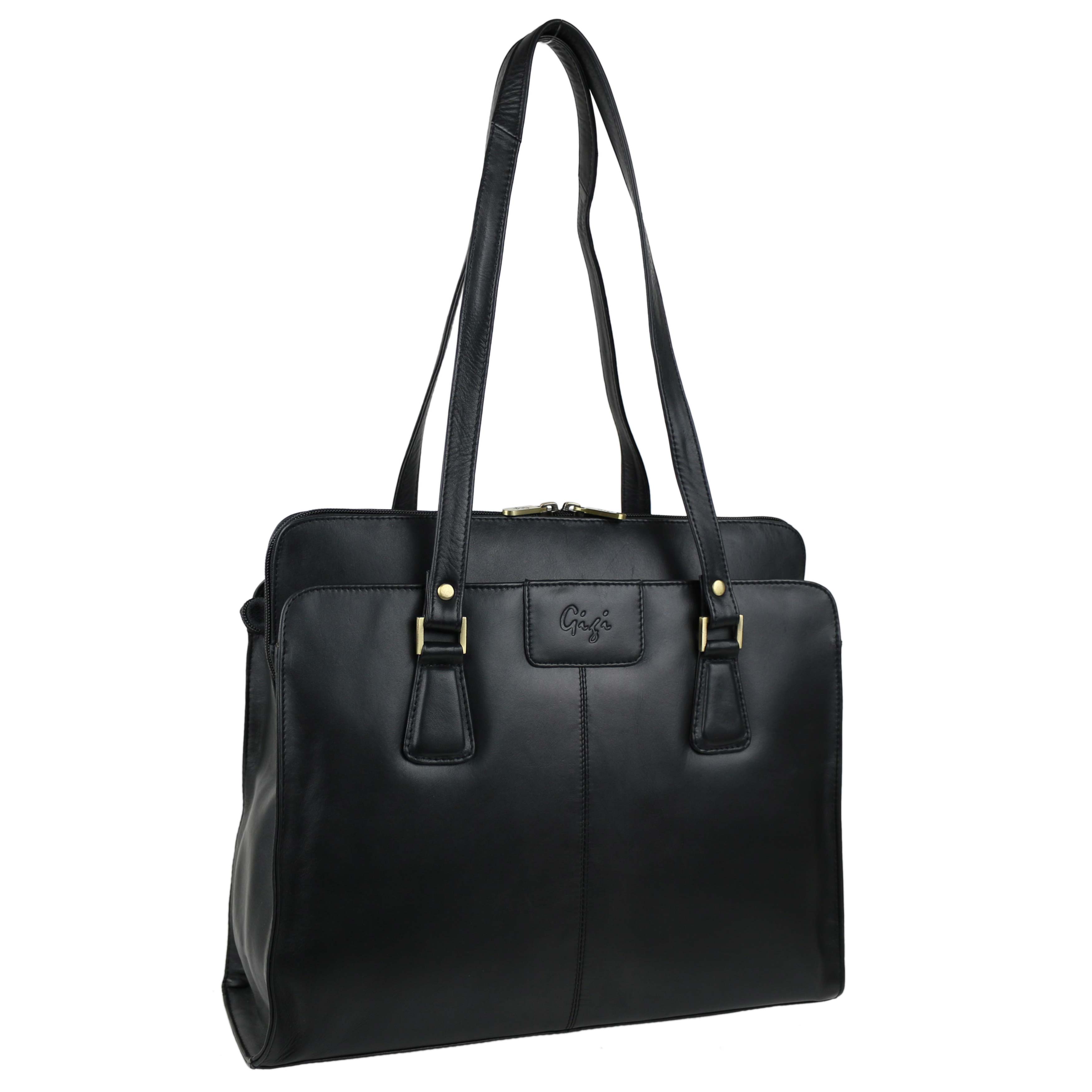 gigi black leather handbag