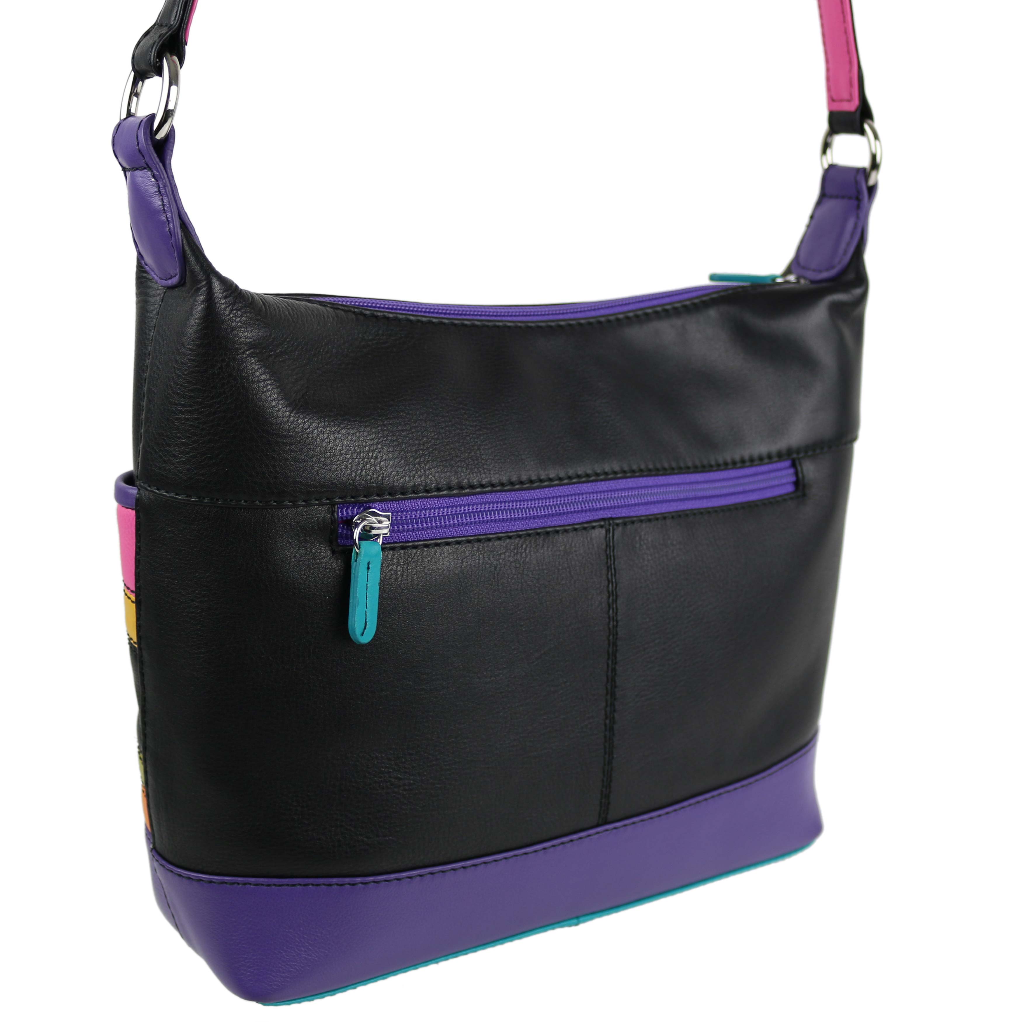 NEW Ili New orders York Genuine Leather Cross Body Shoulder Bag Colourful Detail