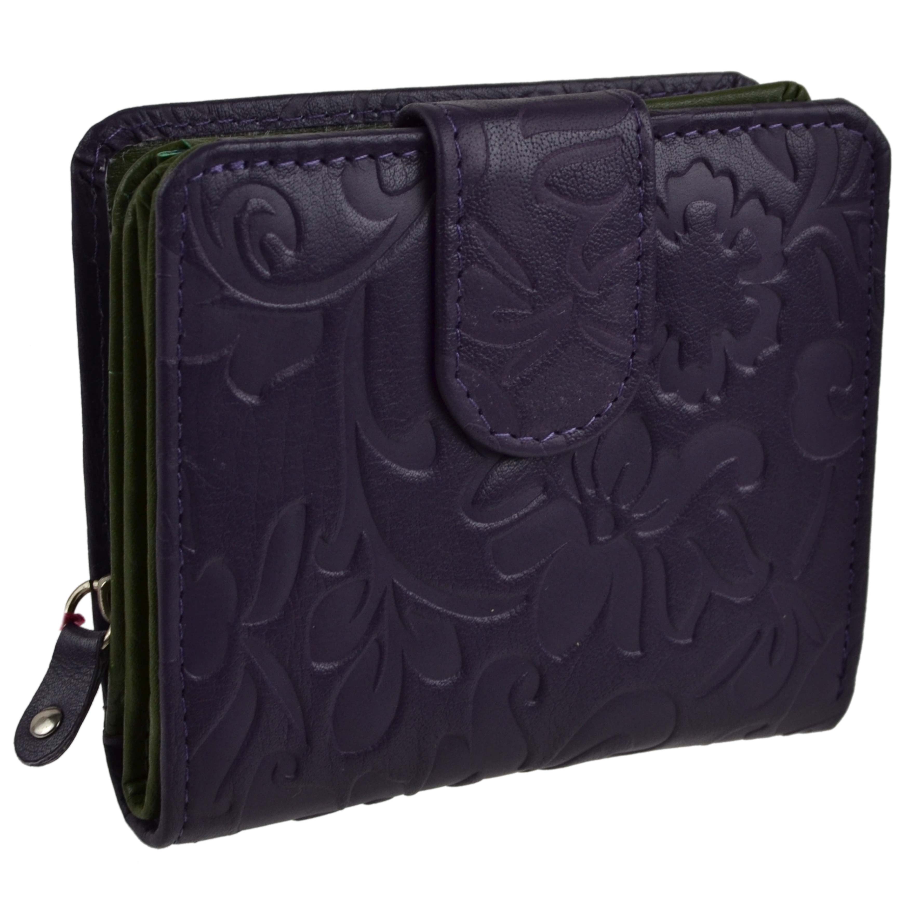 Ladies Embossed Small Leather Purse/Wallet by Mala; Rimini Collection Floral (Pu | eBay
