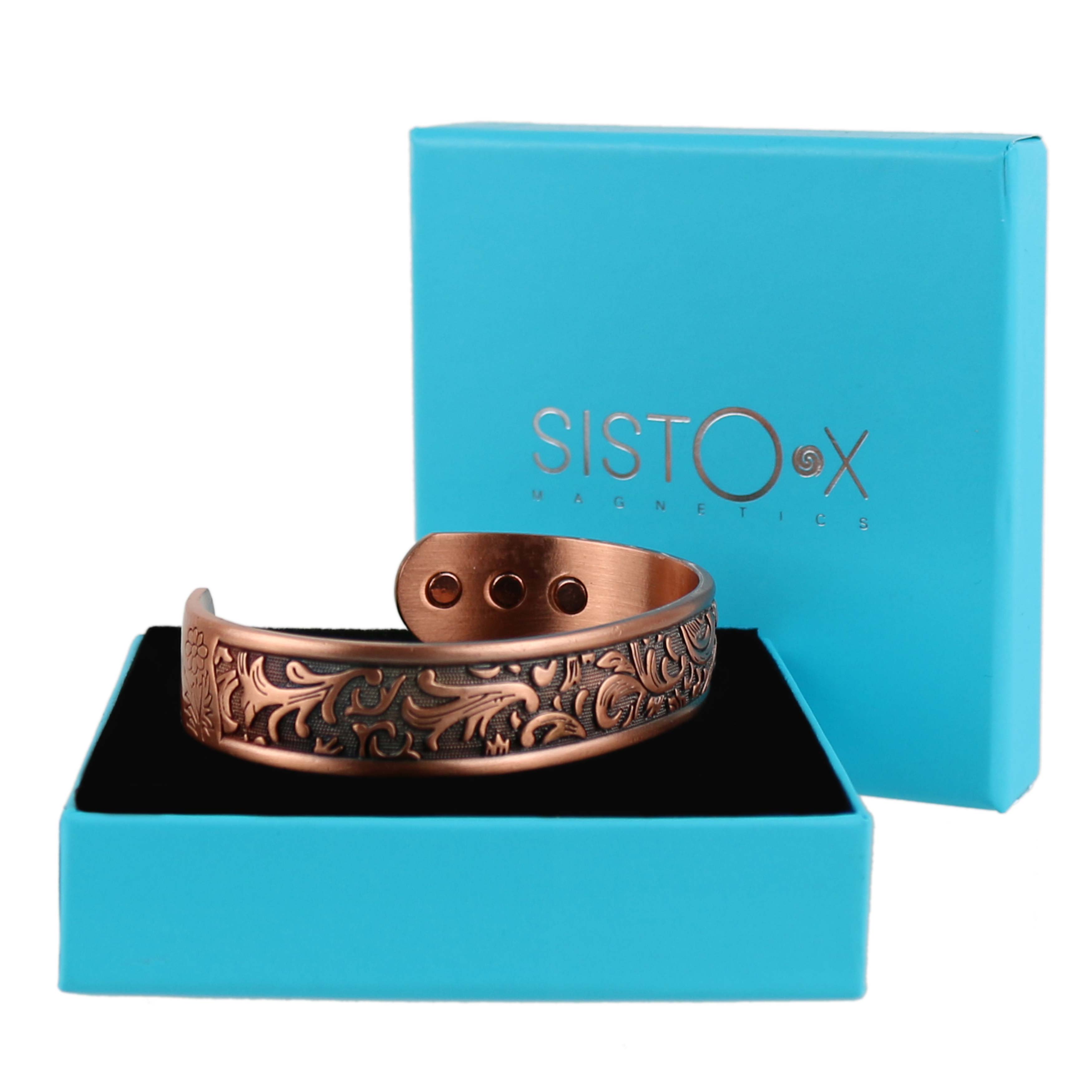 Chunky Copper Magnetic Bracelet/Bangle Gothic Design 6 Magnets Health Rare Ea...