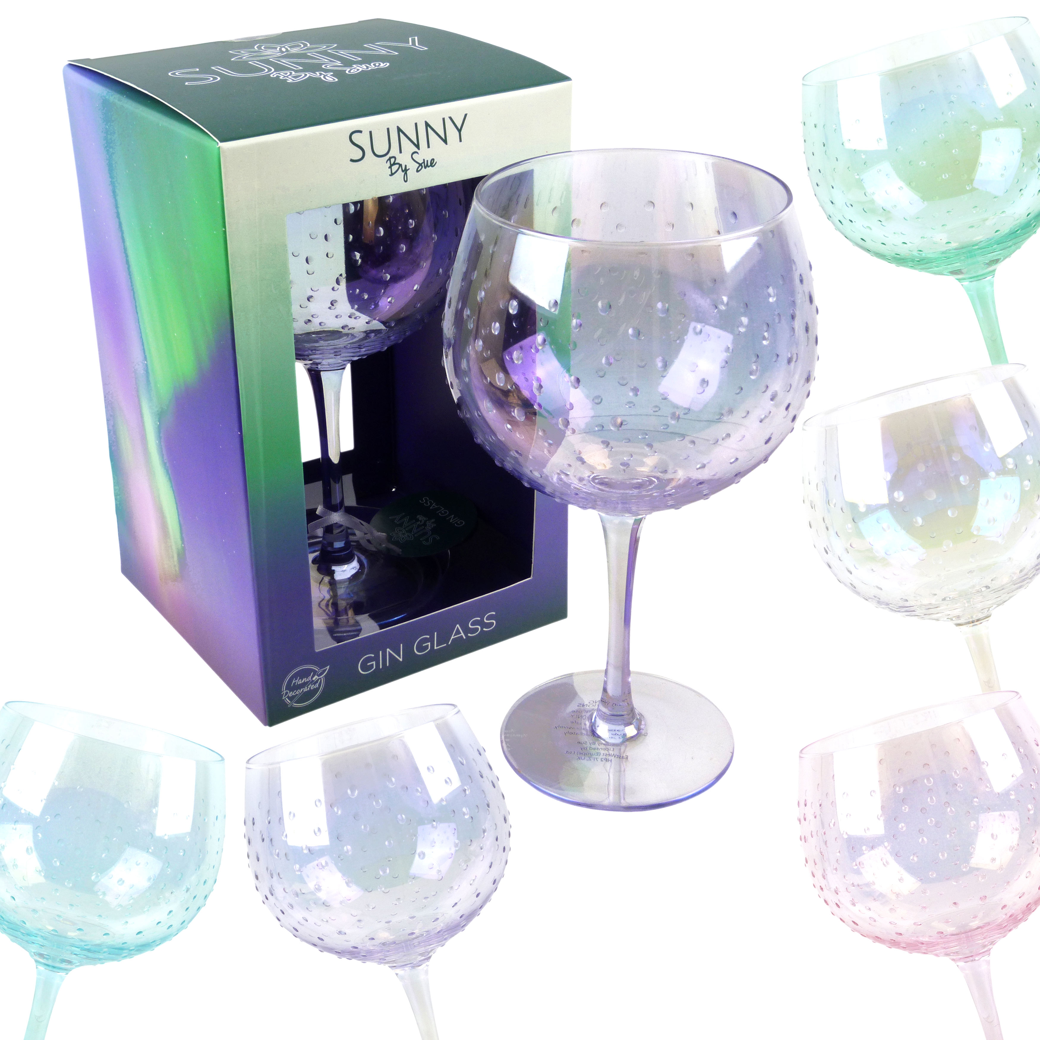 coloured glass goblets