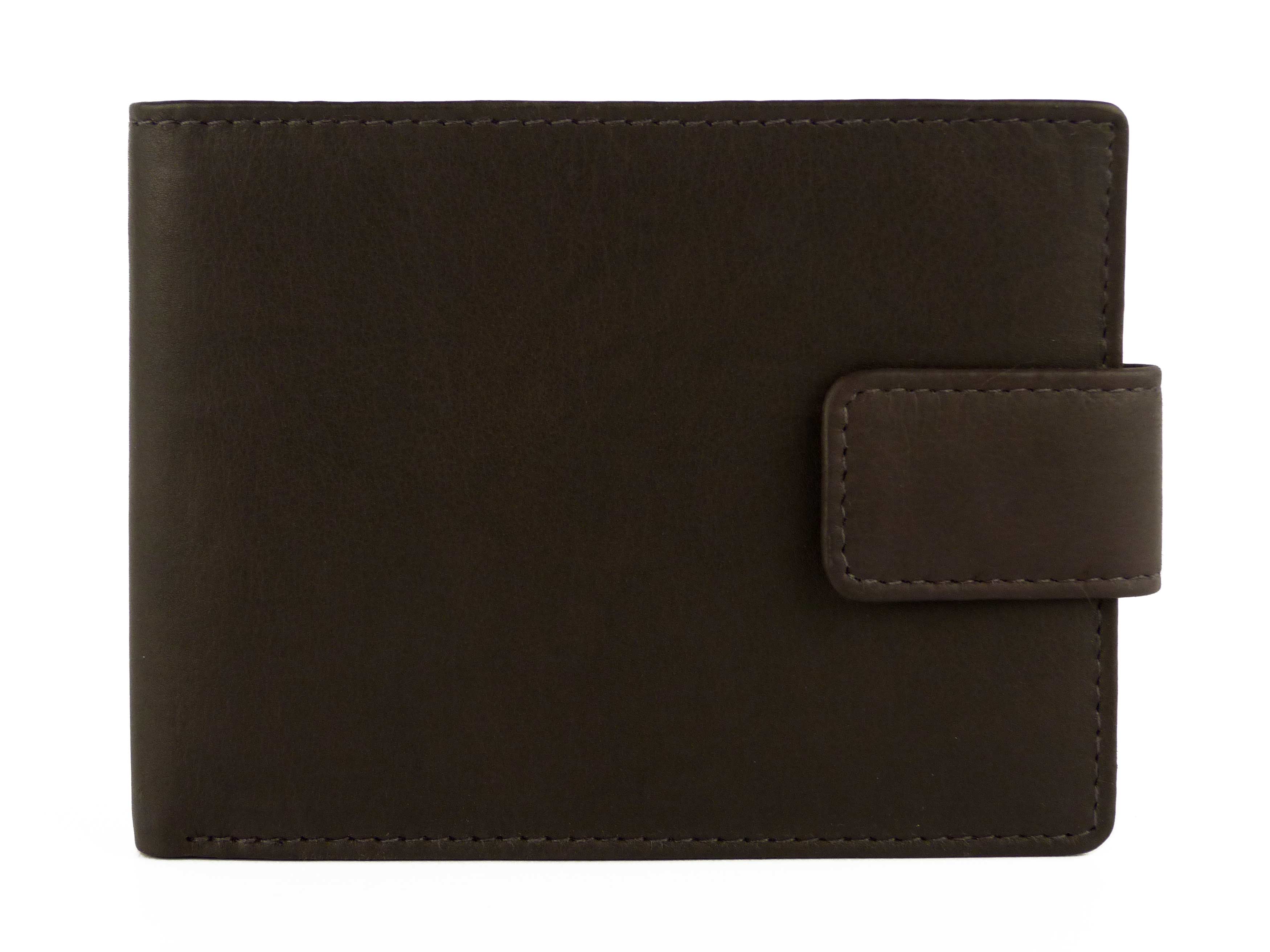 Mens Gents Quality Tabbed Leather Bi-fold Wallet By Bloomsbury Gift Box 