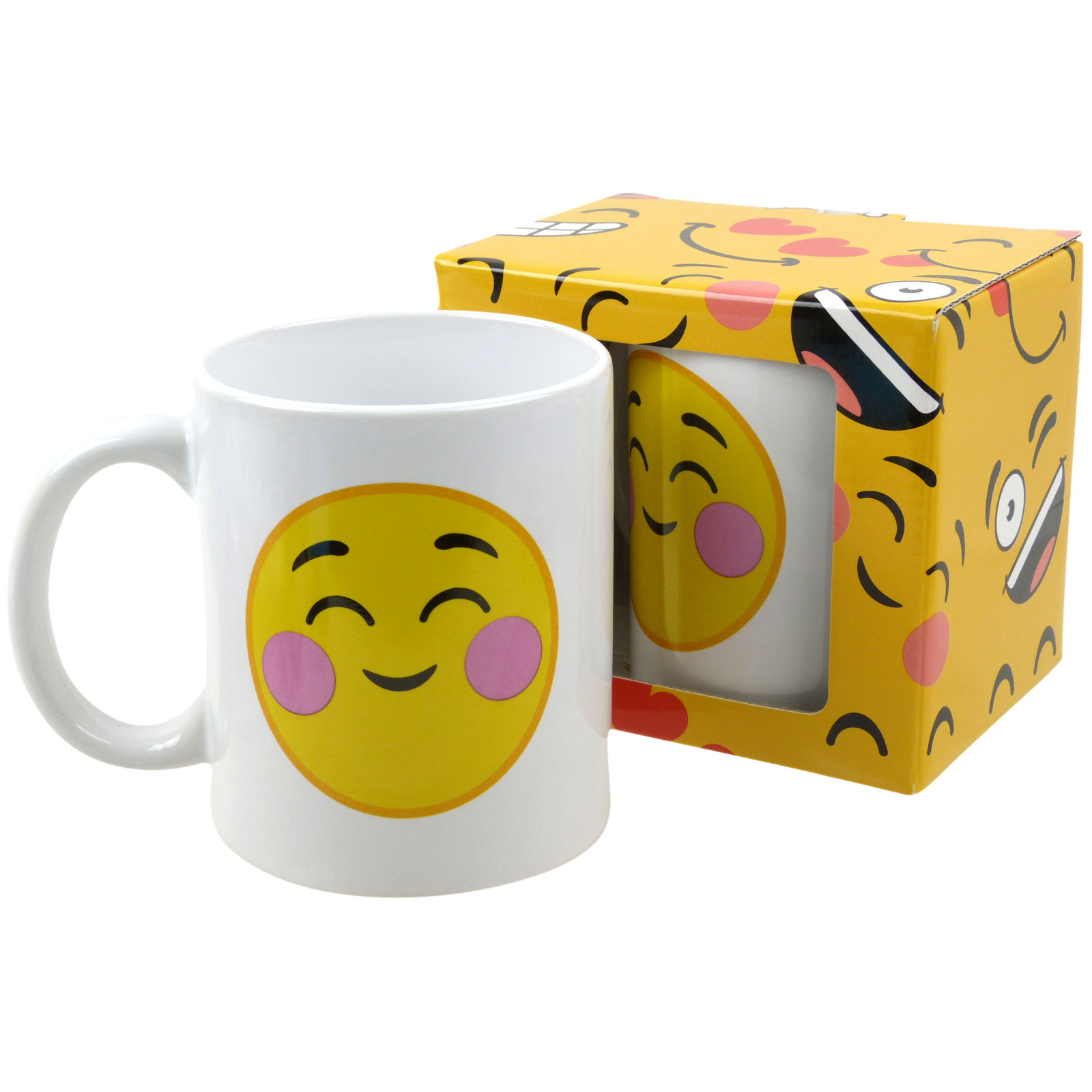 Emoji Mug 6 Designs Emoticon Smiley Angry Blush Heart Tea Coffee | eBay