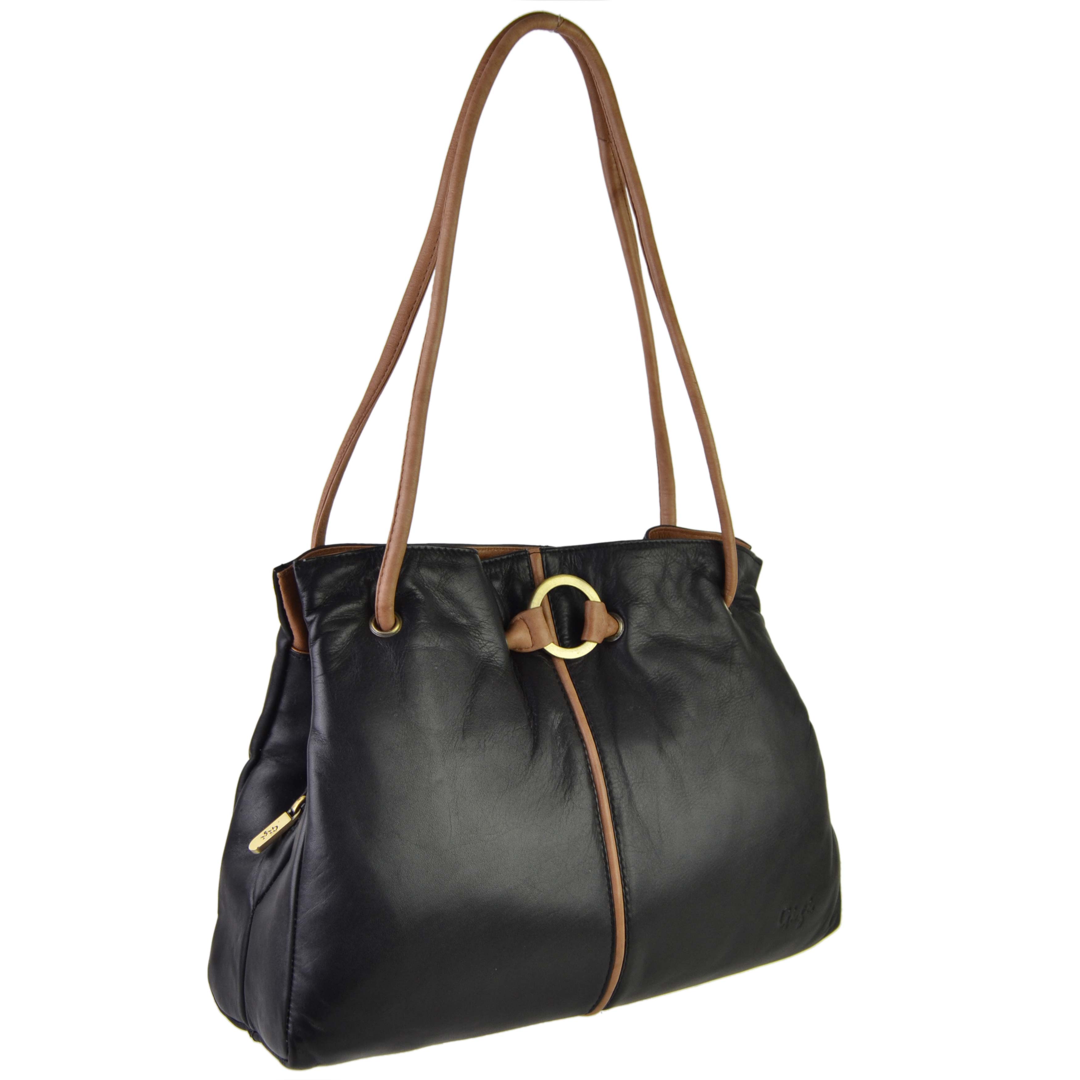 Ladies Soft Leather Shoulder Handbag by GiGi Othello Collection Classic ...