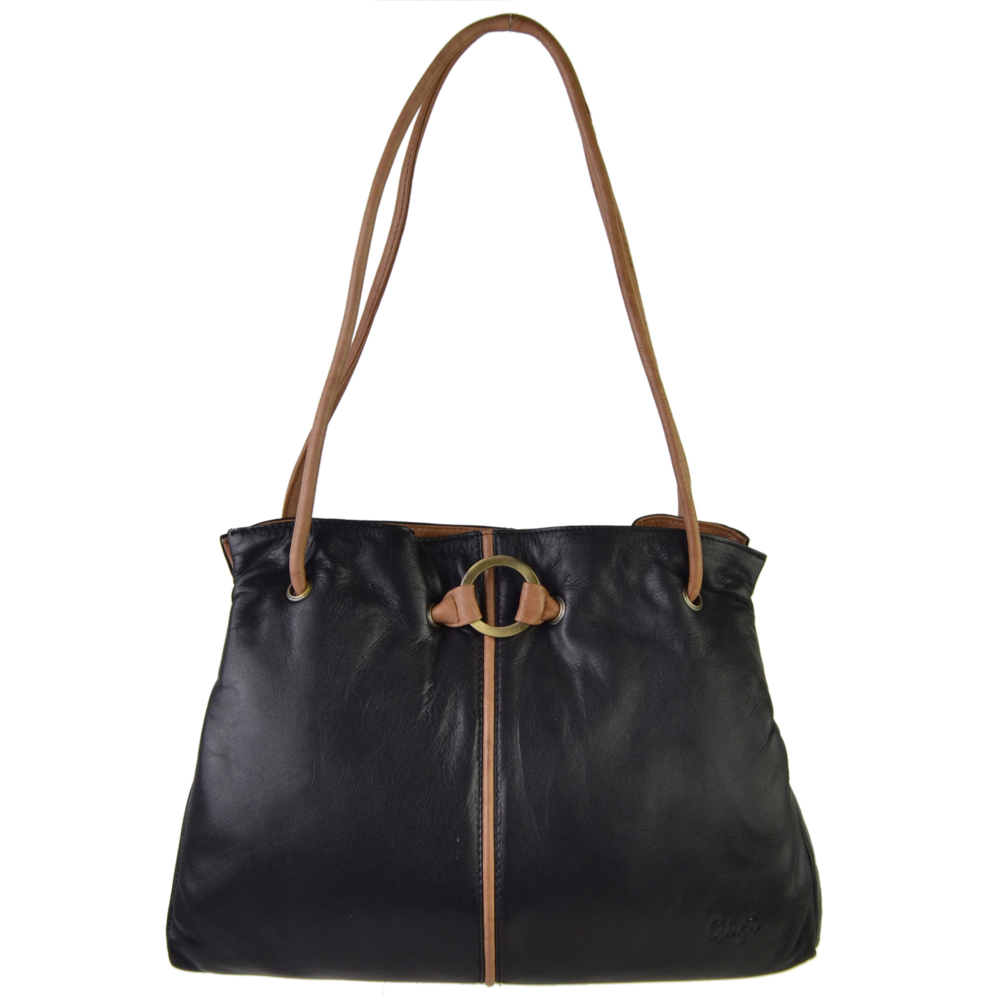 Ladies Soft Leather Shoulder Handbag by GiGi Othello Collection Classic ...