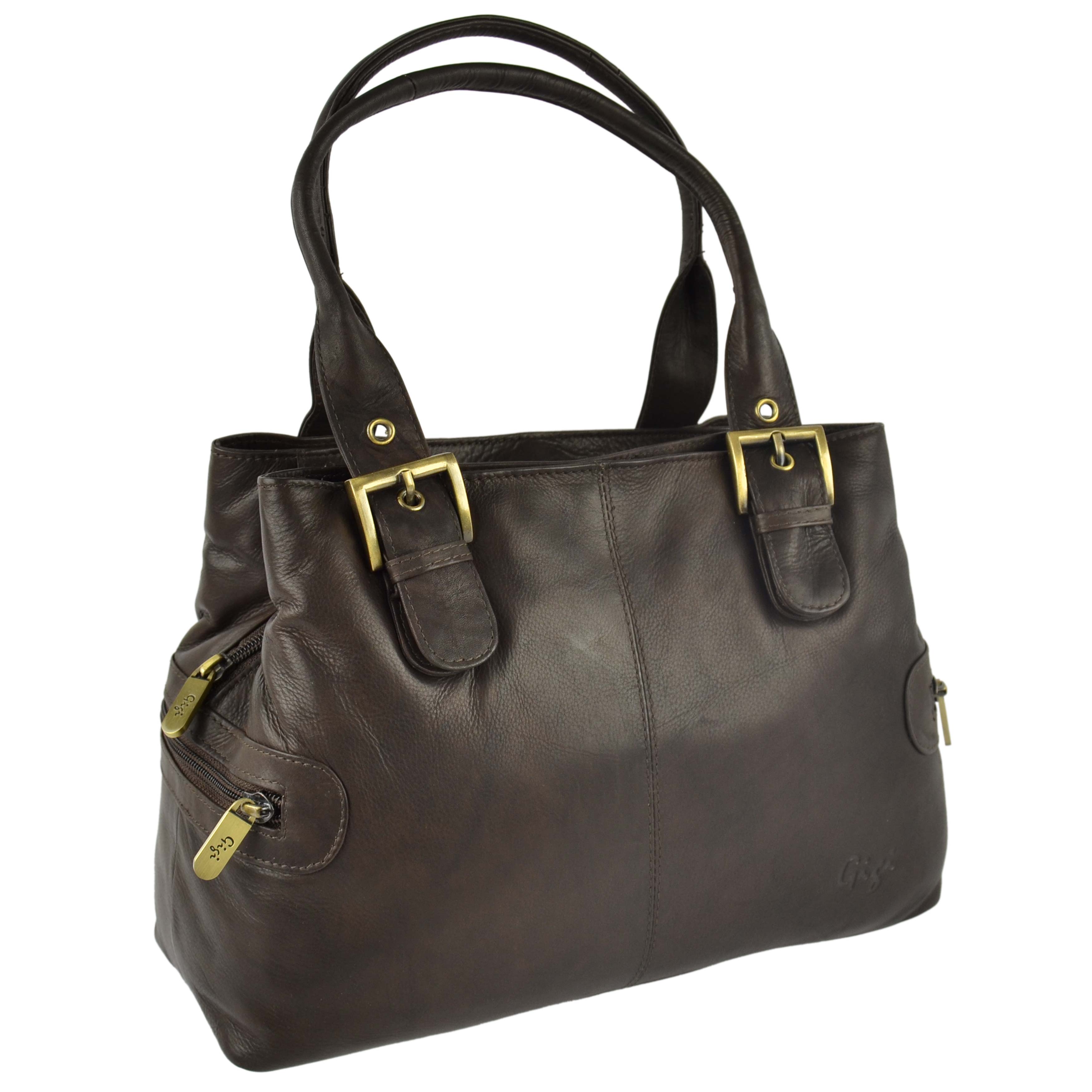 Ladies Soft Leather Compact Handbag by GiGi Othello Collection Classic ...