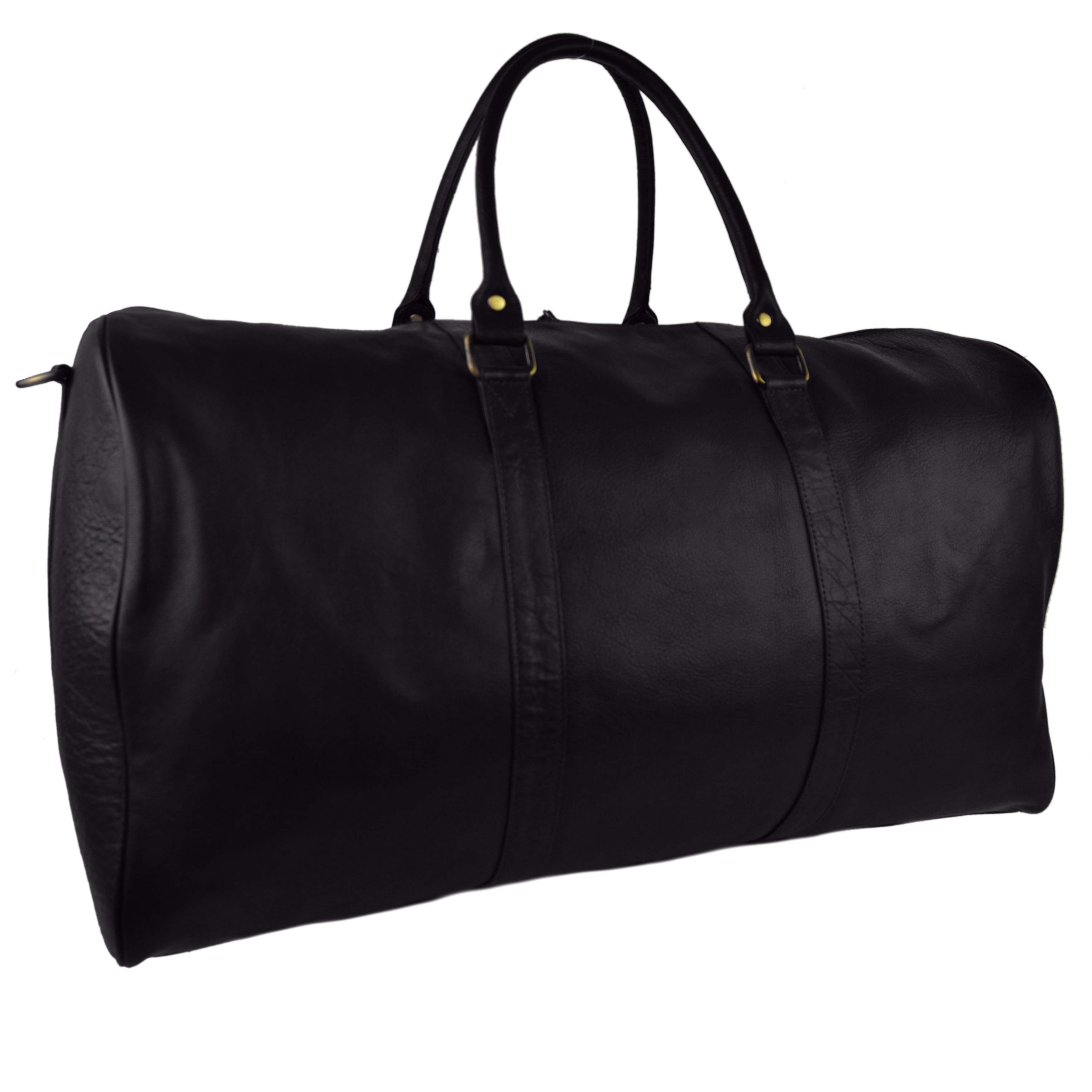 Mens black clearance leather holdall bag