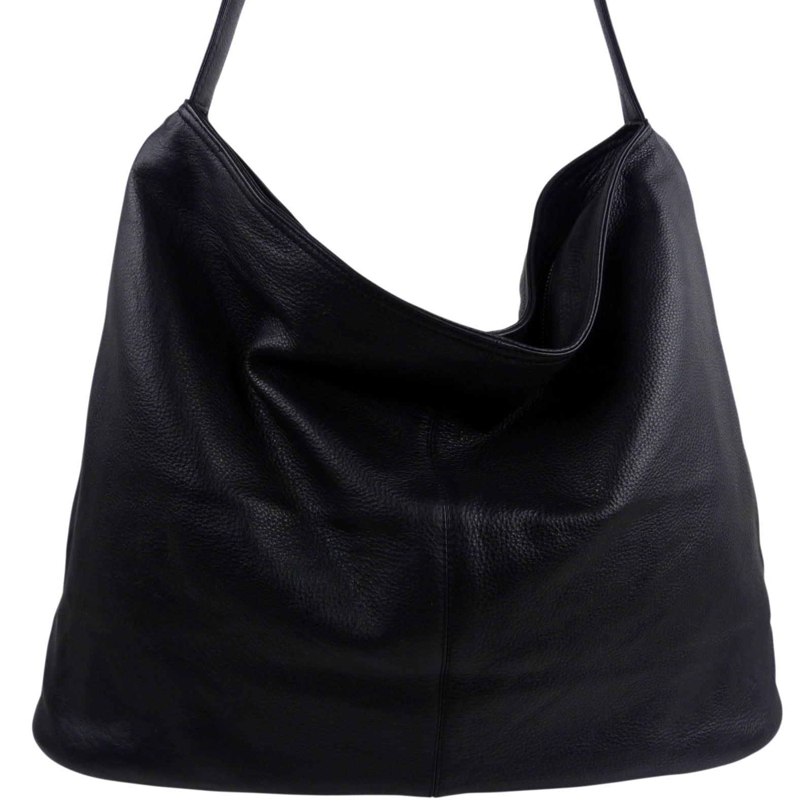 Ladies Buttersoft Black Leather Slouch Bag Zita Collection By Gigi 