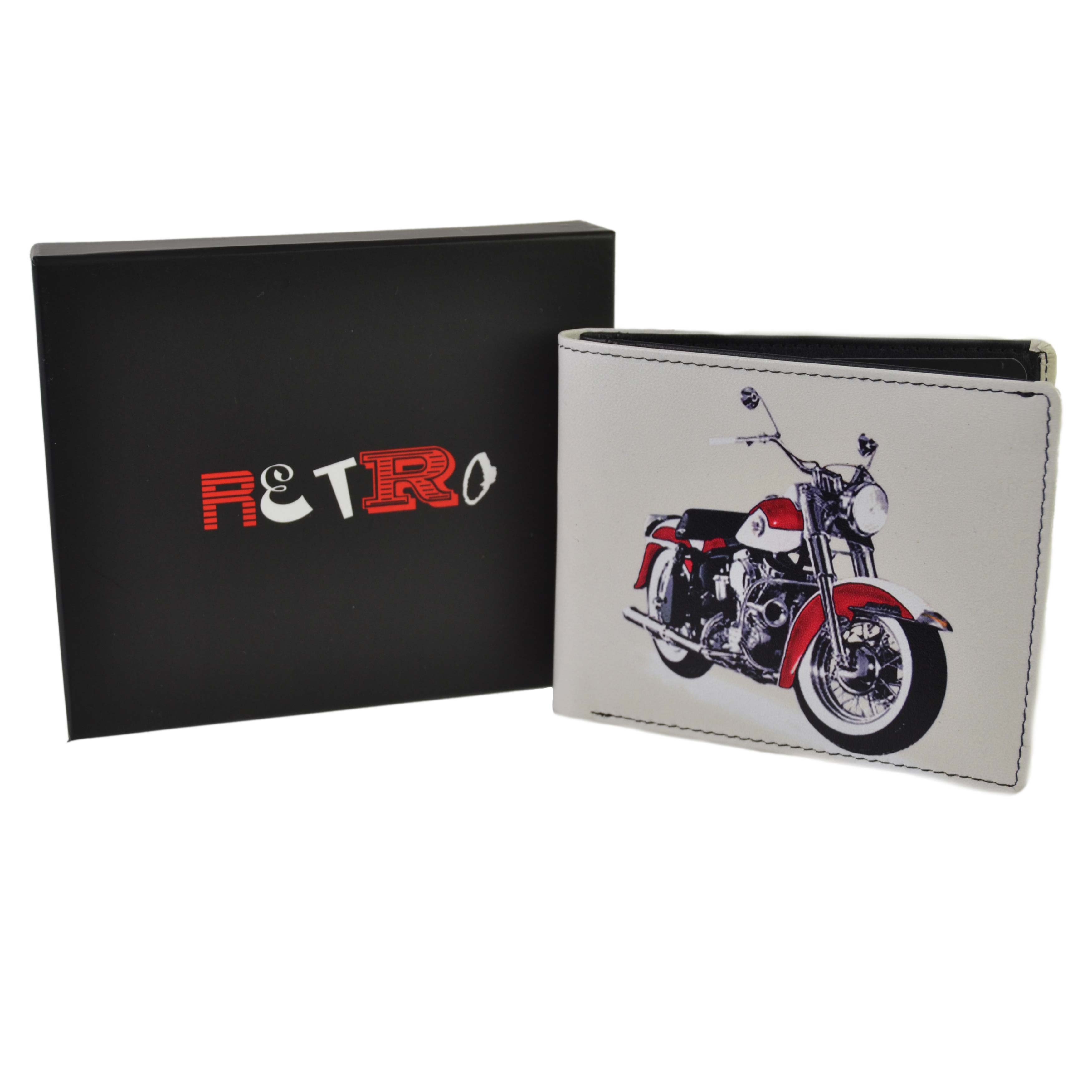 Top Quality Leather Bi-Fold Wallet by Retro Harley Davidson Motorbike ...