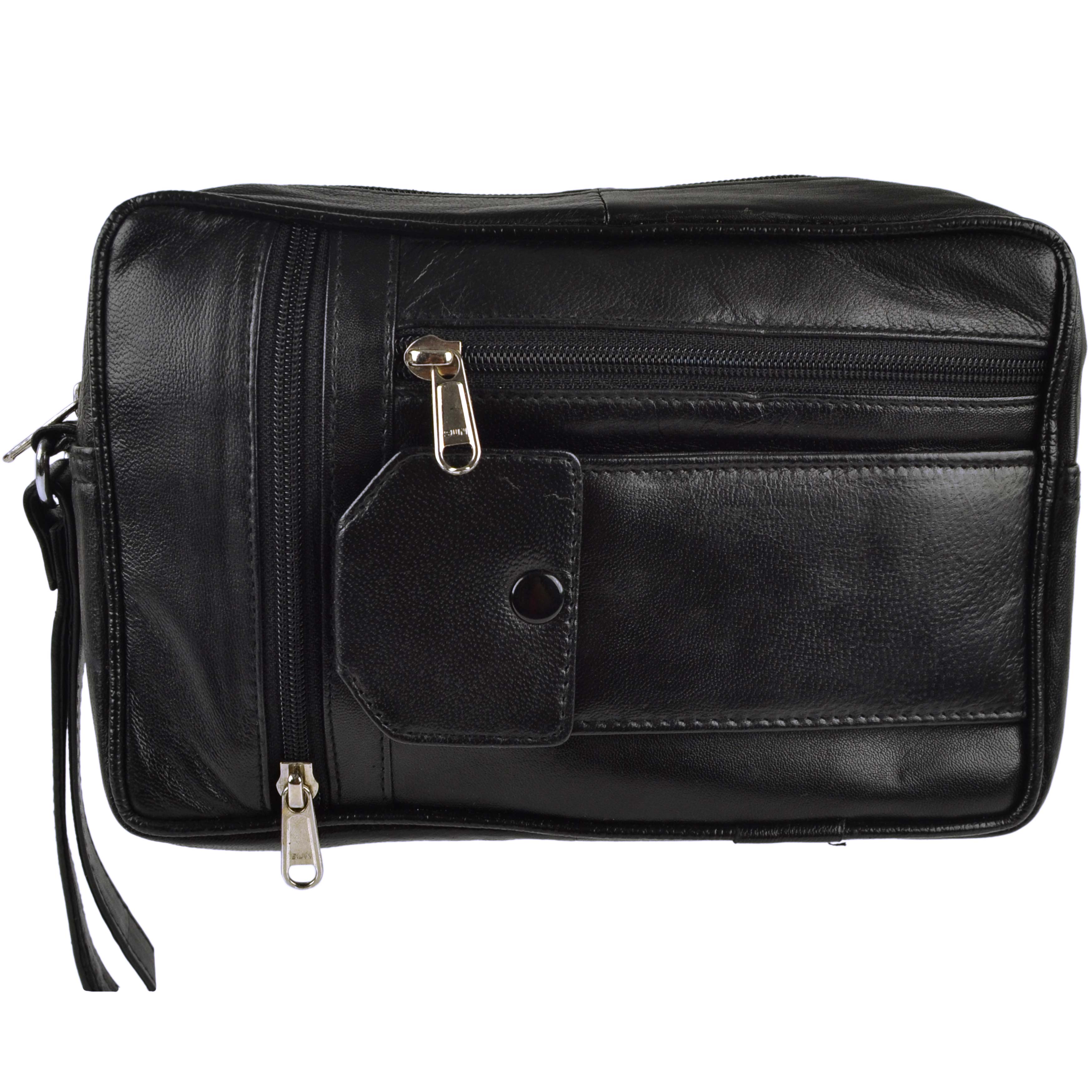 mens leather travel pouch