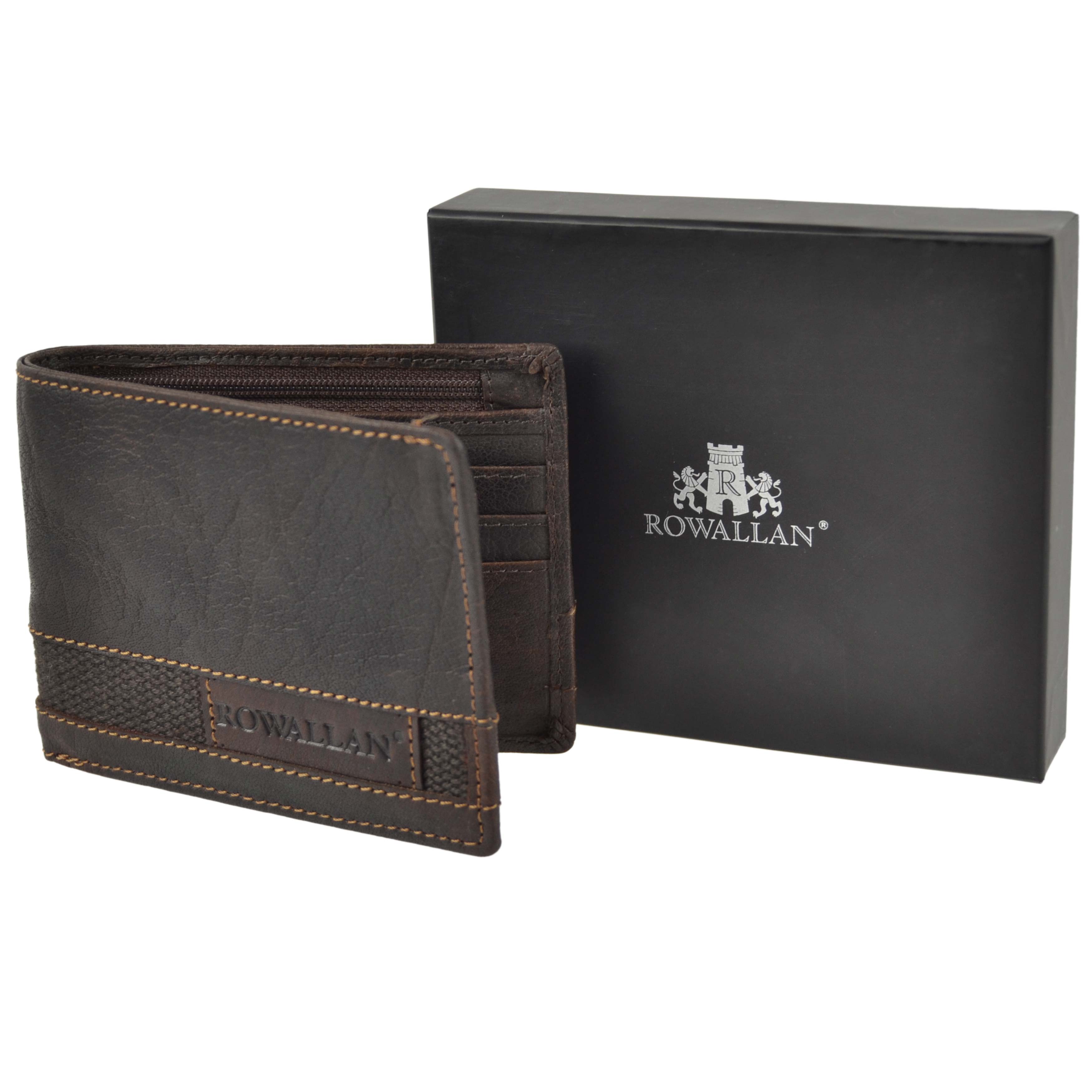 Mens Bi-Fold Buffalo Leather Wallet by Rowallan Panama Gift Box Rugged ...